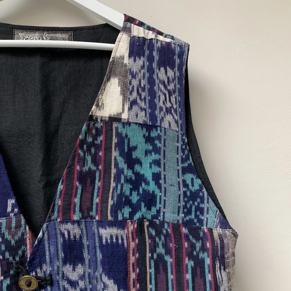 Vintage 90s hippie patchwork waistcoat - Picture 6 of 9